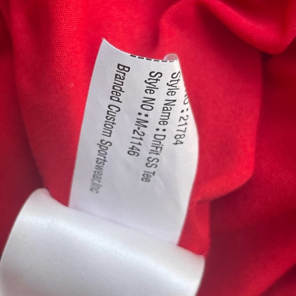 Nike Shirt Mens Large Red Just Do It Warriors Tee Dri-fit Short Sleeve - Picture 9 of 13